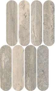 Marazzi Mystone Travertino Silver Lux Mosaik Oval 20x36,5 cm - Travertin-Optik Fliesen
