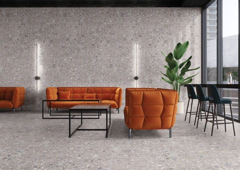 Cerrad Ceppo Nuovo Silver Poler 119,7x119,7 płytki gresowe imitujące lastryko 105309