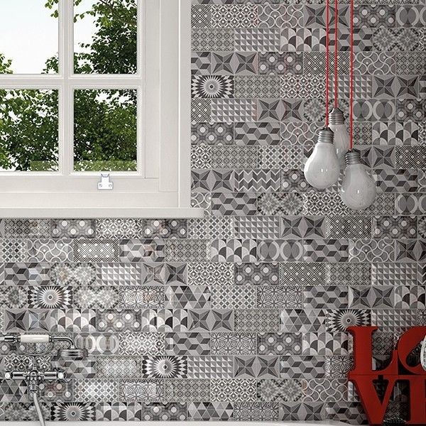 Equipe Metro Patchwork B&W 7,5x15 płytka ścienna 159019