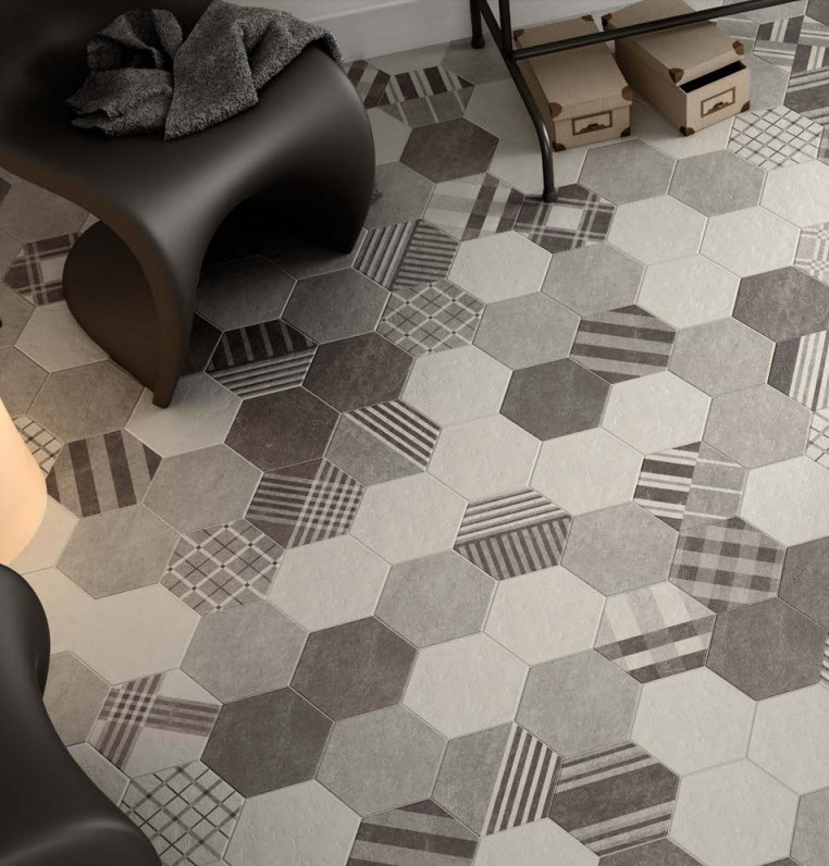 Gres heksagonalny szary beton mat Equipe Hexatile Cement Grey 17.5X20 20159
