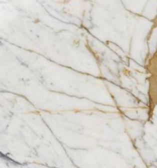 Spiek wielkoformatowy marmur biały ze złotą żyłą Marazzi Grande Marble Look Golden White Lux M8AF 120x120-85975