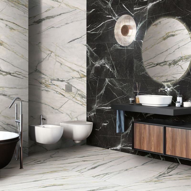Ariana Epoque 21 Calacatta Bamboo Naturale 80x80 płytki gresowe imitujące marmur 114442