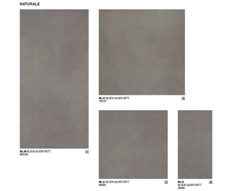 Płytki gres podłogowe szare beton Marazzi Block Silver MLJU 75X75 48345