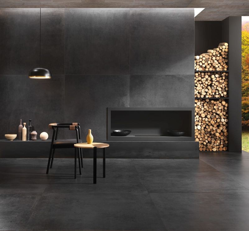 Italgraniti Icon Bleu Noir Naturale 80x80 płytki gresowe imitujące beton 133938