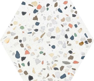 ITT Hexa Cezanne Weiß Matt 23x27 Heksagonfliese Lastryko-Optik