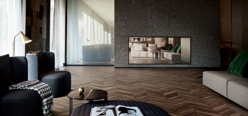 Płytki brąz francuska jodełka Piemme Fleur De Bois Chevron Chocolat Naturale 60x120 bn 79211