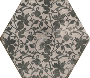 Marazzi Powder Deco Freddo MNDZ: Hexagonale Fliesen, Gres, Patchwork Blumenmuster, 21x18,2cm