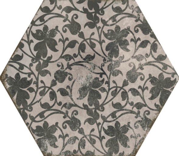 Płytki sześciokątne gres patchwork kwiaty Marazzi Powder Deco Freddo MNDZ 21X18.2 X10 ag 18282
