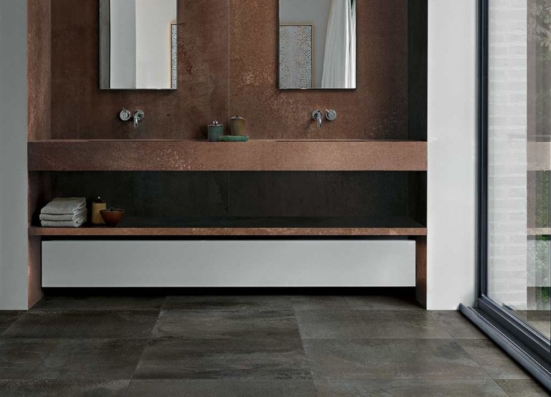 Płytki podłogowe cienkie metal szary Florim Flowtech Burnished Mat 757072 60X120x10mm 94470