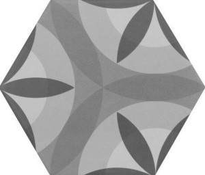 Musterhafte graue Hexagonfliesen Equipe Hexatile Harmony Natur B&W 17,5X20