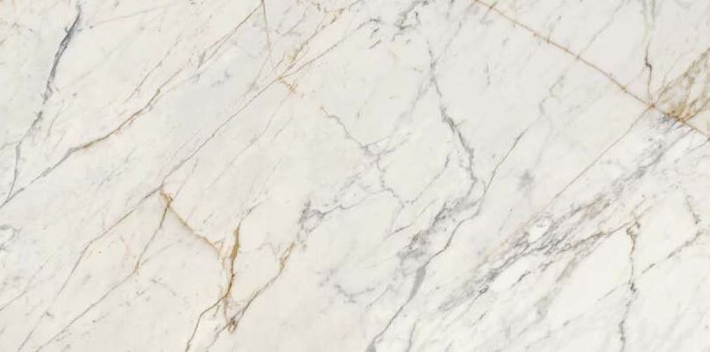 Spiek kwarcowy wielkoformatowy marmur biały ze złotą żyłą Marazzi Grande Marble Look Golden White Matt 120x240 36907