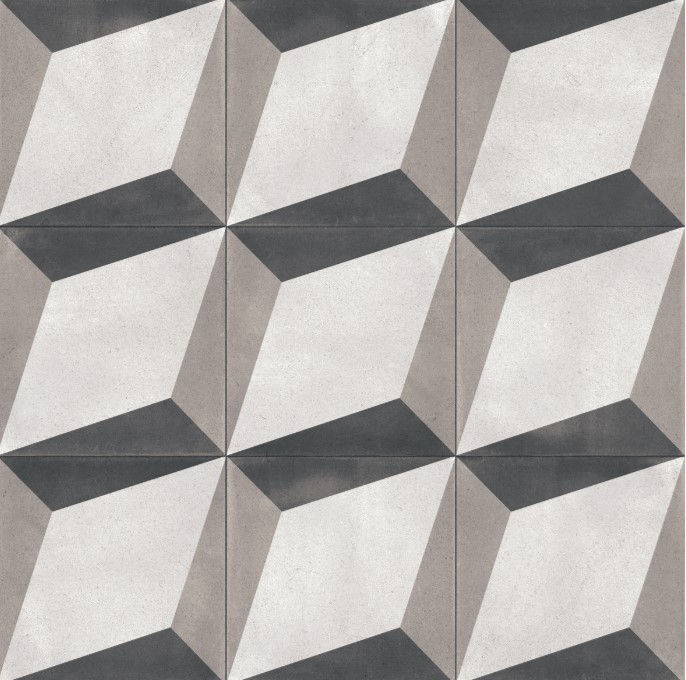Płytki 3D romby szare Aparici Bondi_Blocks 59.2 × 59.2 52283