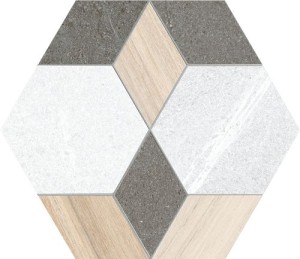 Vives Seine Hexágono Mayeix Multicolor 23x26,6 cm: Patchwork-Fliesen aus Feinsteinzeug