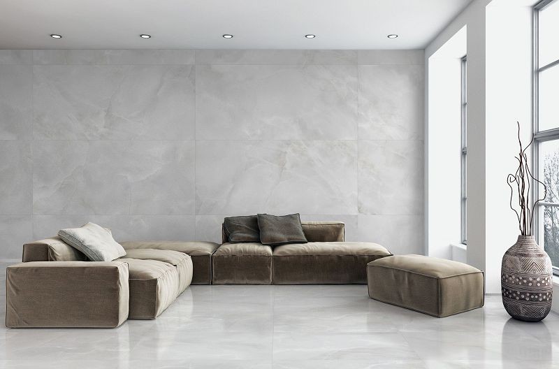 Absolut Keramika Sajalin Grey 80x80 płytka imitująca marmur 108063