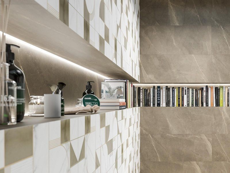 Marazzi Allmarble Altissimo Golden White Satin Decoro Club 40x120 M8T5 płytka ścienna 136822