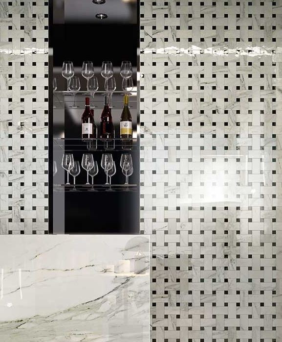 Płytka marmurowa biała z grafitową żyłą Nova Bell Imperial Calacatta Bianco IMP82LR 60x120 14333