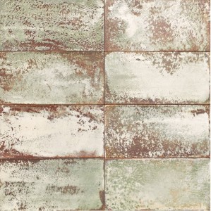 Mainzu Atelier Kale 15x30: Rostfarbene, türkisfarbene, antik wirkende Fliesen