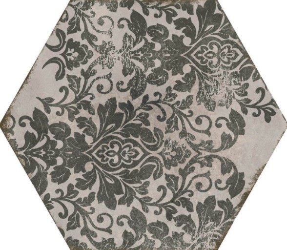 Płytki sześciokątne gres patchwork kwiaty Marazzi Powder Deco Freddo MNDZ 21X18.2 X10 ag 18283