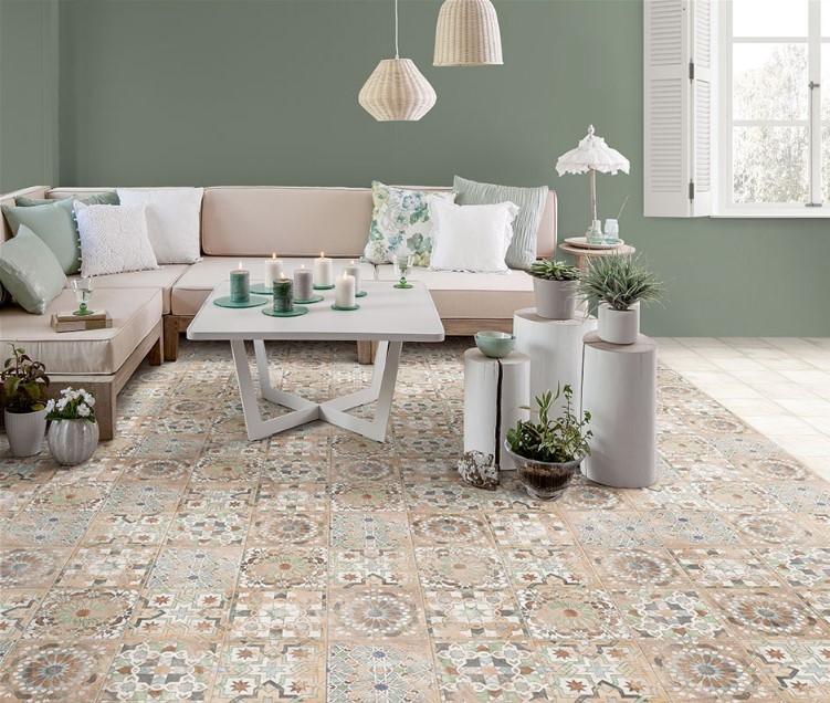 Płytki łazienkowe wrzoryste rdzawe Mainzu Forli Decor Sforza 20x20 55163