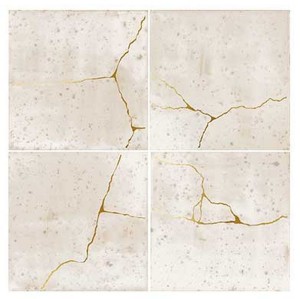 WOW Enso Kintsugi Elfenbein 12,5x12,5 Wandfliese Dekor