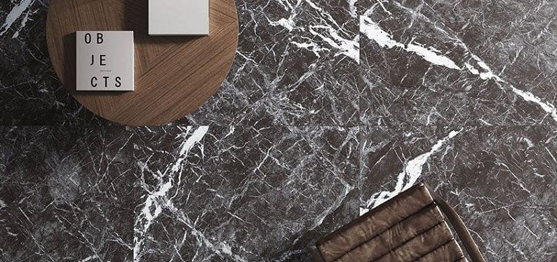Casalgrande Padana Marmoker Deep Dark Lucido 120x120 płytki gresowe imitujące czarny marmur 106049