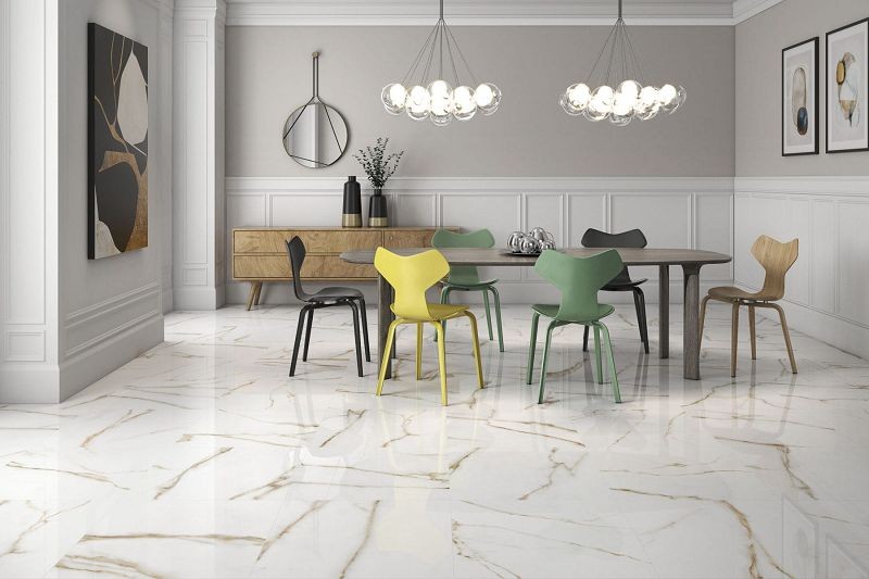 Geotiles Dana Gold Glossy Glazed 60x60 płytka imitująca marmur 132232