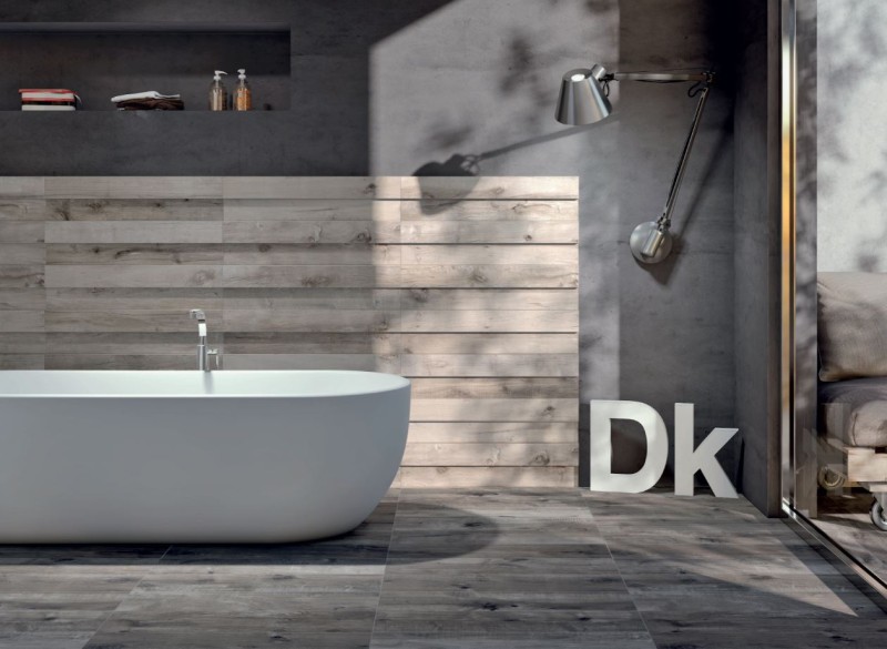 Płytki naturalne drewno szare Flaviker Dakota Tortora DK2723R 20x170 76293