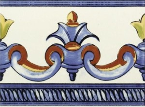Mainzu Zócalo C-7 15x20: Weiß-Blaue Patchworkfliesen