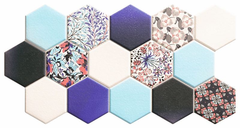 Realonda Hex Noveau Blue 26,5x51 płytka gresowa patchwork 164311