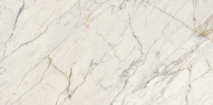 Spiek kwarcowy wielkoformatowy marmur biały ze złotą żyłą Marazzi Grande Marble Look Golden White Matt 120x240 62177