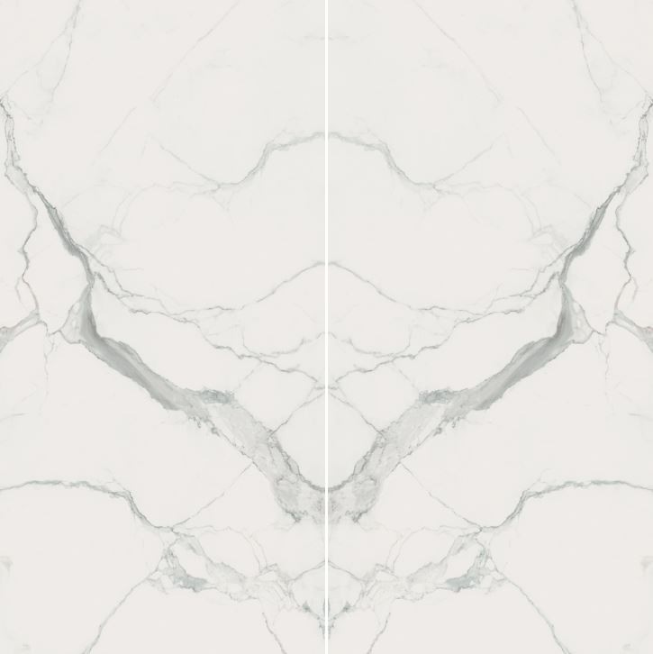 Płytki białe marmur lustrzane odbicie Florim Rex Classici di Rex Open Book Statuario A+B Gloss 160x320 (320x320) 96841