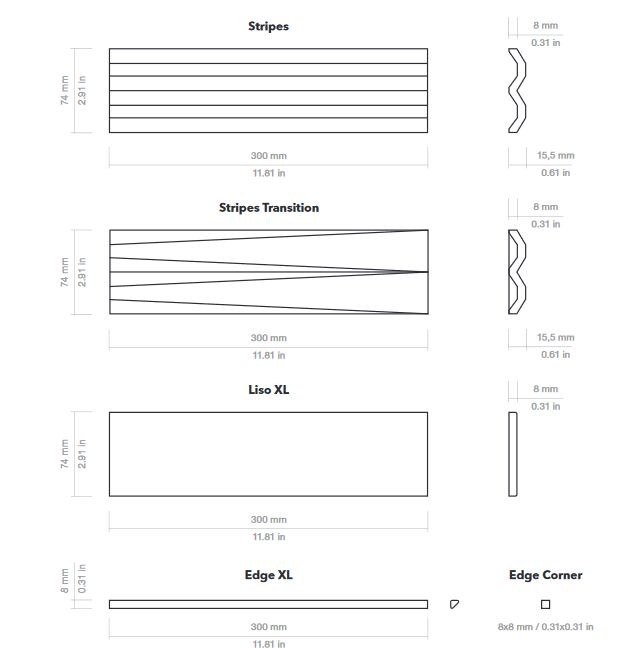 WOW Stripes Liso XL Cotto Matt 7,5x30 płytka ścienna cegiełka 156243