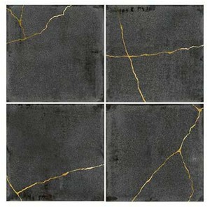 WOW Enso Kintsugi Graphit 12,5x12,5 Wandfliese Dekor