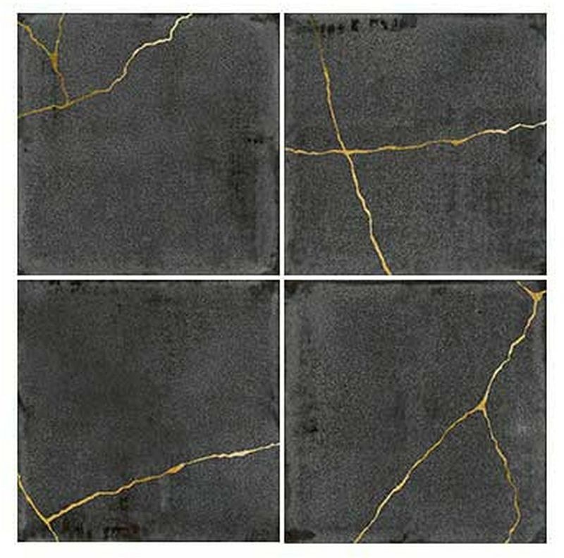 WOW Enso Kintsugi Graphite 12,5x12,5 płytka ścienna dekor 155763