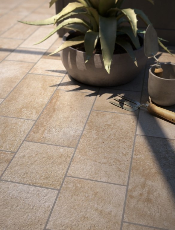 Płytki podłogowe taras beżowe na zewnątrz Marazzi PIETRA OCCITANA BEIGE MH73 30X30 x11 ag 16813