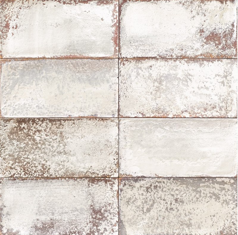 Płytki rustykalne bialo-rdzawe przetrate białe Mainzu Atelier White 15X30 49350
