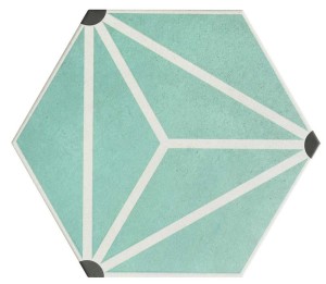 Realonda Osaka Aqua 28,5x33 Hexagonfliesen