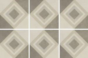 Fioranese Cementine Retro 4 Patchwork Fliesen Grau Beige 20x20 cm