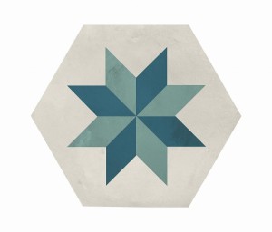 Marca Corona Terra Art Stella Oceano/Himmel Esagona 25x21,6 I414 hexagonale Fliesen