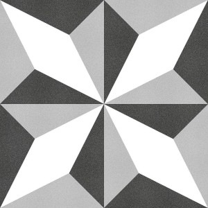 Keros Estrella Negro 25x25 Patchwork-Geschirrfliese