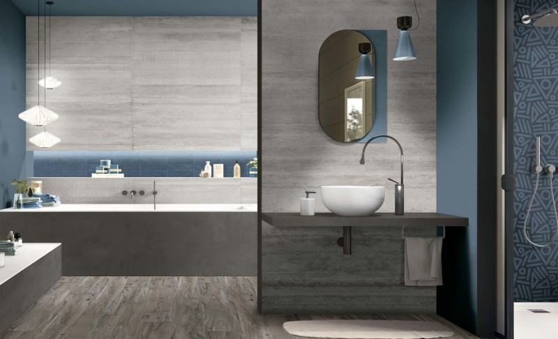 Płytka podłogowa drewno rustykalna sęki szara salon ABK Nest Taupe Rett PF60002732 20x170 86995
