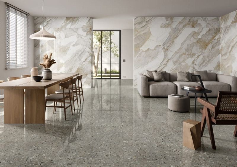 Saime Frammenta Taupe Lucido 60x120 płytki lastryko gresowe 150519