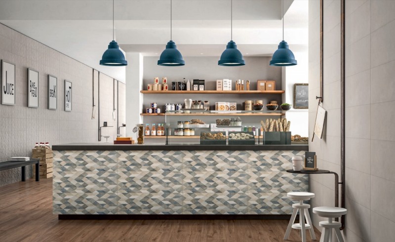 Płytki imitujące cement Marazzi Chalk Grey Origami Decor MO2S 25x76 16187