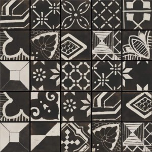 Fioranese Riggiole Nero Mix 30x30 RIG30NR Patchwork-Fliesen aus Steinzeug