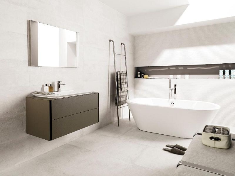 Porcelanosa Newport White Ant. 59,6x59,6 płytki betonowe gresowe 148987