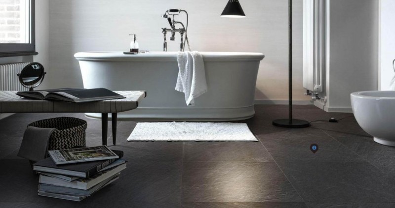 Płytki gres naturalny czarny kamień Marazzi Mystone Lavagna Nero M03V 75x150 37359