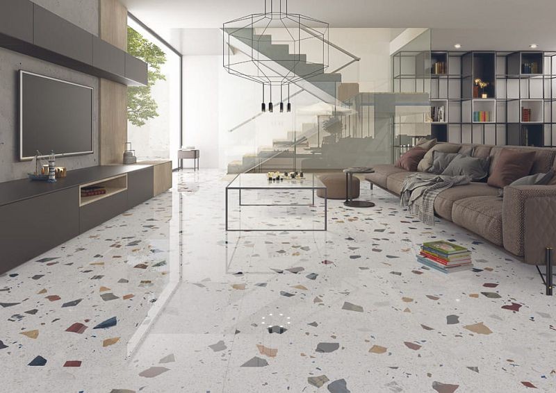 Arcana Stracciatella-R Nacar Polished 79,3x79,3 płytka gresowa lastryko połysk 113935