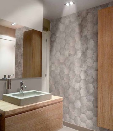 Płytki sześciokątne szare Marazzi Powder Crete MNCD 21X18.2 ag 18302