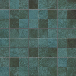 Caesar Trace Mint Compozione 30x30 Fliesen: Mosaik-Fliese Türkis Rostfarben