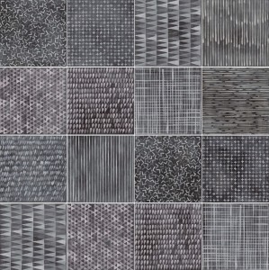 ABK Play Etno Mix Dark 20x20: Schwarze, abgenutzte Wand- und Bodenfliesen